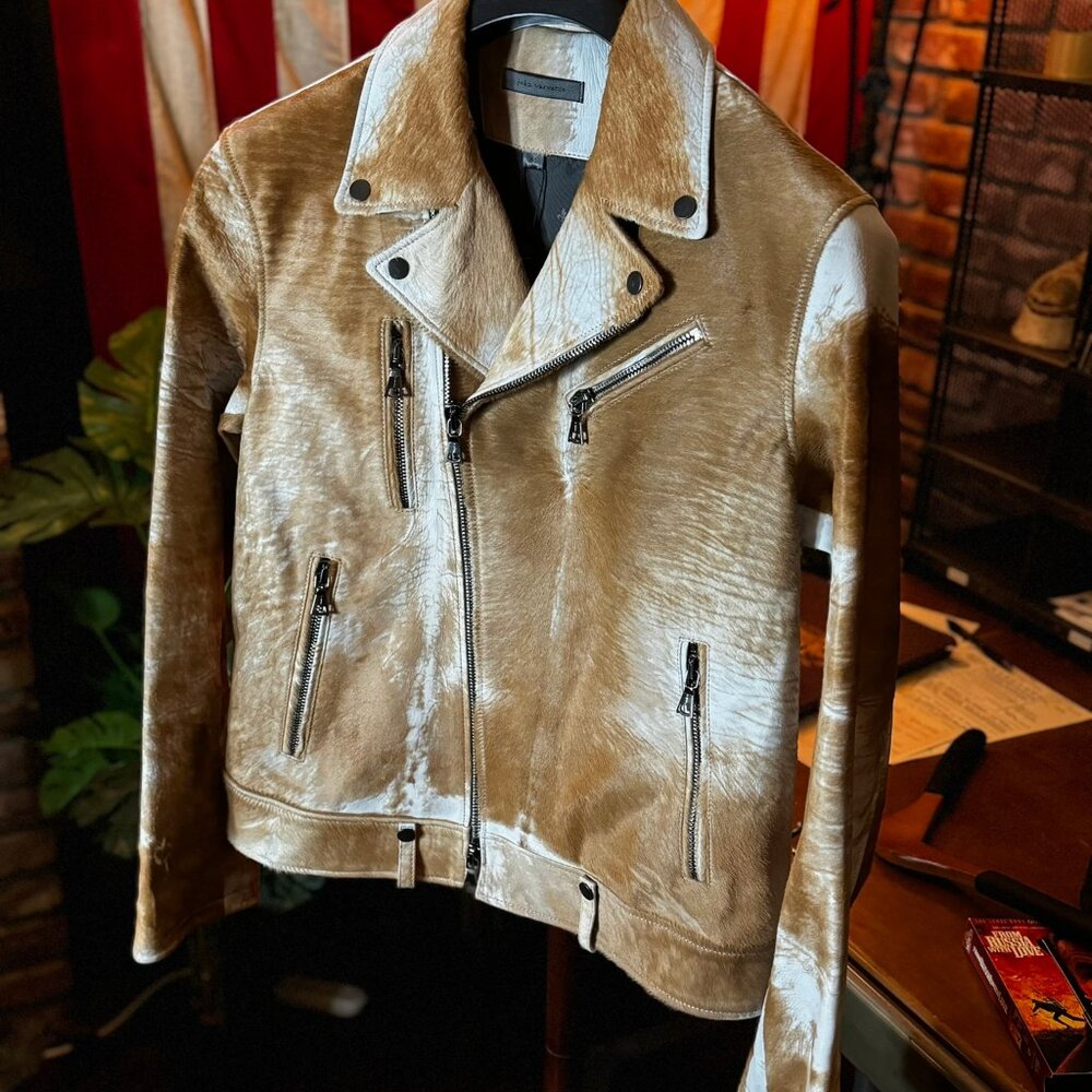 $3498 NWT JOHN VARVATOS Calf Hair Chelsea Biker sz.50